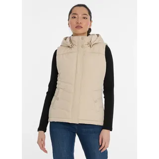 Steppweste RAGWEAR "HESTY", Damen, Gr. 3XL, ecru, Web, Obermaterial: 100% Polyester, unifarben, hüftlang, Westen Steppweste