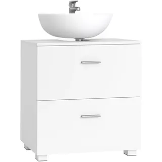 VASAGLE Waschbeckenunterschrank 2 große Schubladen 30 x 60 x 63,8 cm Wolkenweiß