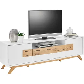 Xora Tv-Element , Weiß, Eichefarben , Holz , Eiche , massiv , 2 Schublade(n) Schubladen , 178x53.6x40 cm , Kabelkanal , Babymöbel & Kindermöbel, Kinderzimmer & Jugendzimmer, Phonomöbel