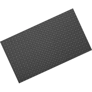 SucceBuy Garagenbodenmatte 1200x2100 mm, rutschfeste PVC-Noppenmatte, 2,2 mm dick, Bodenschutzmatte mit doppelseitigem Klebeband, geeignet für Lager, Fitnessräume, Anhänger, Schwarz