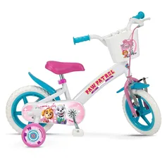 TOIMSA Kinderfahrrad Paw Patrol 12 Zoll mit Stützrädern Eva-Reifen Stützrädern Korb 3-5 Jahre