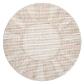 Carpet City Teppich »CLASICO 9152«, rund, 11 mm Höhe, Kurzflor Bordüre, Boho-Stil, Wohnzimmer beige