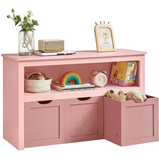 VASAGLE Kinderregal 30 x 102 x 60 cm MDF pastellrosa