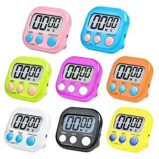 ZMCVOE Küchentimer Magnetisch, 8 Stück Digitaler Timer mit LCD Display, Eieruhr Digital, Digitaler Küchentimer mit Klappbarem Ständer, Kurzzeitwecker Digital für Büro Kochen Sport Klassenzimmer
