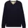 Basic Knit Pullover mit V-Ausschnitt Blau XL