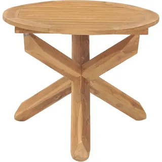 vidaXL Garten-Esstisch Ø90x75 cm Massivholz Teak - Braun