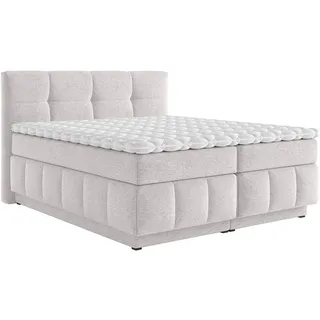 Carryhome Boxspringbett , Beige , Textil , H2 + H3 , 7-Zonen , 160x200 cm , Bettkasten, Topper durchgehend, Wendematratze mit unterschiedlichen Härtegraden, in verschiedenen Größen erhältlich, Matratze in verschiedenen Härtegraden erhältlich , Schlafzimmer, Betten, Boxspringbetten