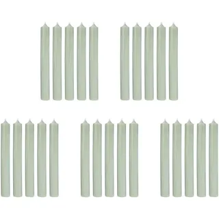Butlers Stabkerze (25er Set) Rainbow , Salbeigrün , Paraffin , 2.2x18x2.2 cm , Dekoration, Kerzen & Kerzenhalter