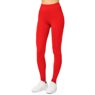 Merry Style Damen Lange Leggings aus Viskose MS10-143 (Rot, XXL)