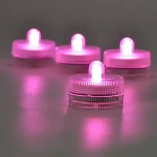 50 Stück Unterwasser-LED-Licht Flammenlose LED-Kerze Batteriebetriebenes Teelicht Tauch Dekorative Lichter für Hochzeitsfeier Eventlicht Aquarium Licht Weihnachten Halloween Licht (rosa)