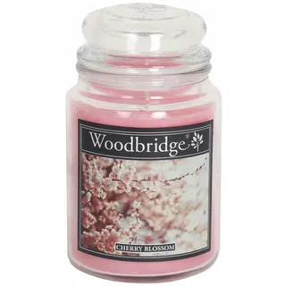 Duftkerze Woodbridge , Rosa , Naturmaterialen, Glas, Textil , 17 cm , Dekoration, Kerzen & Kerzenhalter
