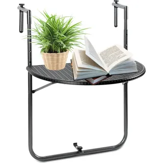 Balkontisch Hängetisch Campingtisch klappbar belastbar Balkonhängetisch 60x40cm - Schwarz