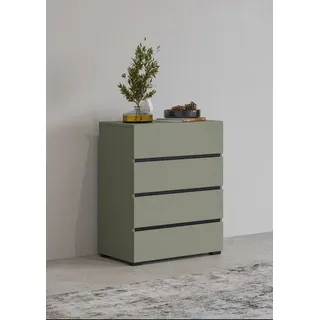 OTTO home Kommode "Cross,Breite 60 cm, moderne grifflose Sideboard,4 Schubkästen" Schubladenschrank mit viel Stauraum, Flur Highboard, grün