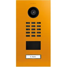 DoorBird D2101V IP Video Türstation, Sonnengelb (RAL 1037) | Video-Türsprechanlage mit 1 Ruftaste, RFID, HD-Video, Bewegungssensor