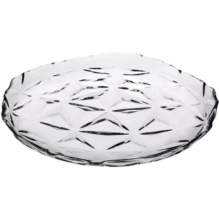 Pasabahce Estrella 6er Set Obstteller aus Glas, 20 cm, transparent, modernes und elegantes Design