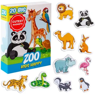 MAGDUM 20 Glücklicher Zoo Magnete Kinder für magnettafel - Magnet Spielzeug - Kühlschrankmagnete - Kühlschrank Magnete Set -Spielzeug - Lernspiele ab 3 Jahre