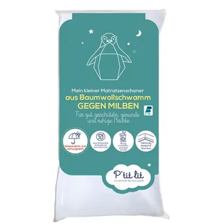 P'tit Lit Anti-Staubmilben-Baby-Matratzenschoner wasserdicht 60 x 120 cm Frottee