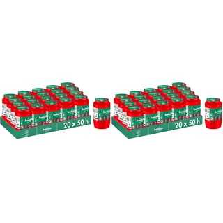 Bolsius Grablicht - Rot - 20 Stk. - Länge Brenndauer 2 Tage - Trauerkerze & Gedenkstätte Kerzen - Sauberes Abbrennen - Ohne Palmöl (Packung mit 2)