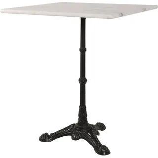 Tisch - Marmor - Weiß - 60x60x73 cm - Gusseisen - Quadratisch - Weiß