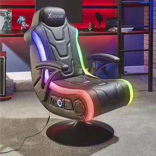 X Rocker Monsoon RGB 4.1 Neo Motion Gaming-Sessel Gepolsterter Sitz Schwarz - Schwarz