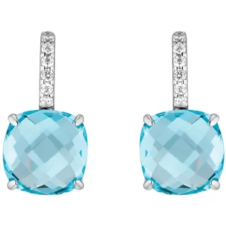 Amor Ohrstecker Blauer Solitär blau 925 Silber mit Zirkonia