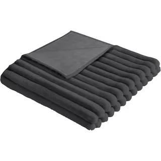 Westfalia Schlafkomfort Bettüberwurf "Vita", grau (anthrazit), B:80cm L:170cm, Polyester, WESTFALIA SCHLAFKOMFORT, Tagesdecken, in vielen Größen erhältlich