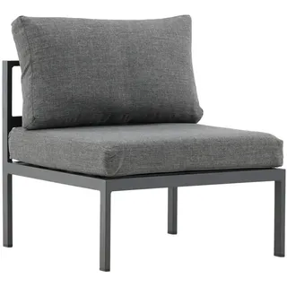 Gardenson Loungesessel , Grau, Schwarz , Metall , eckig , 70x65x74 cm , Gartenmöbel, Loungemöbel, Lounge-Serien