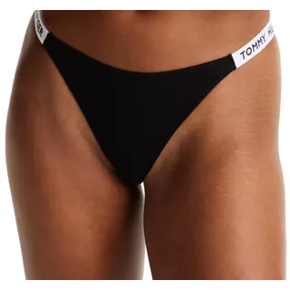 Tommy Hilfiger Damen String High Leg Thong mit Logobund, Schwarz (Black), 3XL