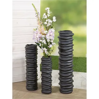 Casablanca by Gilde »Bodenvase "Rillo"«, schwarz,