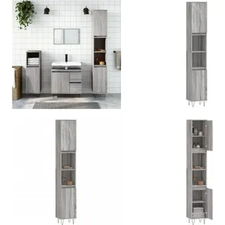 vidaXL Badschrank Grau Sonoma 30x30x190 cm Holzwerkstoff - Badezimmerschrank - Badezimmerschränke - Schrank - Schrank Für Das Badezimmer - Grau