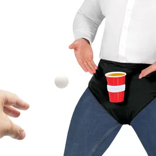 Beer Pong Ping Spiel Höschen Set Party Hosen Abdeckung - Schwarz