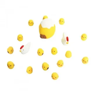 Kaiyzo Süße Huhn Deko für Auto und Zuhause, 18-teiliges Mini-Hühner Set mit Eierschalen-Haus, Henne und Küken, Lustiges Auto-Accessoire, Kreative Geschenkidee als Hühner Geschenke