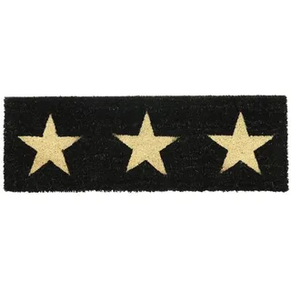 Relaxdays Fußmatte Sterne, schmal Hellbraun,Schwarz