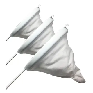 DEL - Flanell-Sieb - Filterstoff aus Flanell mit Plastikgriff - Set von 3 Sieben - 16, 18 und 22 cm
