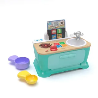 Hape Kinderküche , Multicolor , Holz, Kunststoff, Holzwerkstoff , 6-teilig , vollmassiv, Sperrholz , 27.5x24x17.5 cm , Reach, EN 71 , Geräuscheffekte, Musik, Lichteffekte, mit Knöpfen , Spielzeug, Holzspielzeug