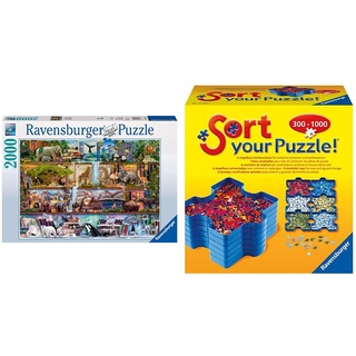 Ravensburger Puzzle - Aimee Stewart: Großartige Tierwelt - 2000 Teile Puzzle, Motiv von Aimee Stewart & Sort Your Puzzle - 6 stapelbare Puzzle-Sortierschalen zum einfachen Sortieren und Aufbewahren