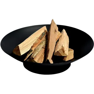 Feuerschale Stockholm - Feuerstelle aus Stahlblech - Gartenfeuer für Terrasse/Balkon - Ø 60 x 17 cm - schwarz