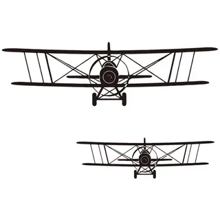 LELE LIFE 2 Stück Flugzeug Wandaufkleber, abnehmbare DIY Flugzeug Wandtattoo für Wohnzimmer Schlafzimmer Home Decor, Cool Art Wandbild für Kinder Jungen, Doppeldecker