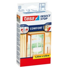 Bild Insect Stop COMFORT Fliegengitter für Türen - Insektenschutz Tür mit Klettband - Fliegen Netz ohne Bohren - Weiß ( 2 x 65 cm )120 cm x 250 cm