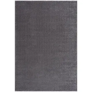 Carpet City Teppich »Friseé-Teppich FANCY805« rechteckig 12 mm Höhe Läufer, Kurzflor, Einfarbig, 3D-Optik, Zickzack Look, Wohnzimmer grau