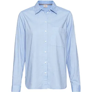camel active Damen Langarm Bluse aus Reiner Baumwolle Hellblau, Womenswear-L