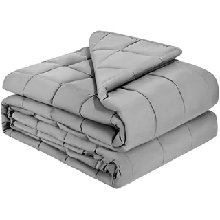 VEVOR Gewichtsdecke, 9 kg, Therapiedecke 2235x2640 mm, Kingsize, schwere Decke mit Glasperlen, Ganzjahresgebrauch, geeignet für Erwachsene mit 90–113 kg, Linderung von Angstzuständen und Stress, grau