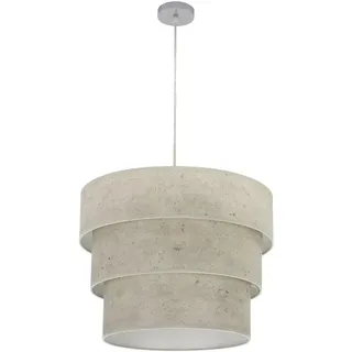 PRENDELUZ Dreifacher Anhänger 3 x E27, Chrom/grauer Zement, 50 x 50 cm, ideal für die Beleuchtung und Dekoration moderner und minimalistischer Räume.