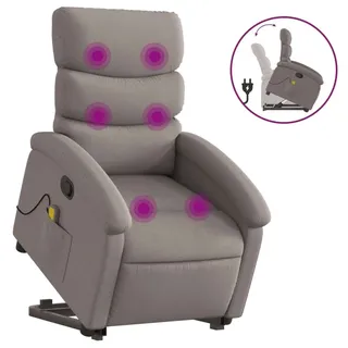 vidaXL Massagesessel mit Aufstehhilfe Taupe Stoff - Taupe