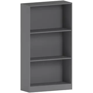 Vida Designs Cambridge Bücherregal mit 3 Etagen, mittelgroß, Holzregal, Aufbewahrungseinheit, Büro, Wohnzimmer, Grau