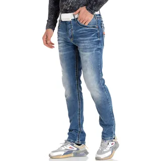 Cipo & Baxx Slim-fit-Jeans, mit auffälligen Kontrastnähten Cipo & Baxx BLUE 38