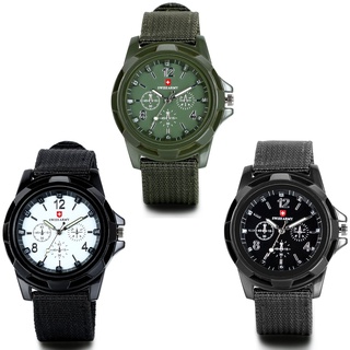 JewelryWe 3PCS Herren Armbanduhr, Analog Quarz Piloten Outdoor-Sportuhr Textil Armband Uhr mit Digital Zifferblatt, 3 Modellen