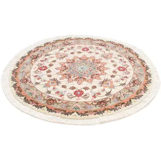 morgenland Orientteppich »Perser - Täbriz - Royal rund - 100 x 100 cm - beige«, rund, 7 mm Höhe, Wohnzimmer, Handgeknüpft, Einzelstück mit Zertifikat morgenland Beige B: 100 cm   Ø 100 cm   1 St.