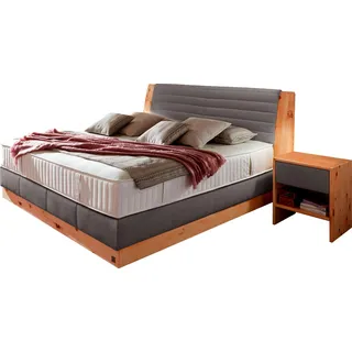 alina Boxspringbett »Chalet«, Grand Comfort TF 1000 PM, Zirbenholz natur geölt, grau