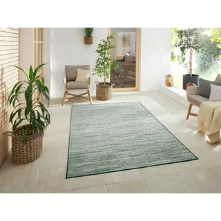ELLE DECORATION Teppich »Mèlange Wendeteppich« rechteckig 5 mm Höhe Flachgewebe, In-& Outdoor, Modern, beidseitig, Balkon, Wohnzimmer, grün